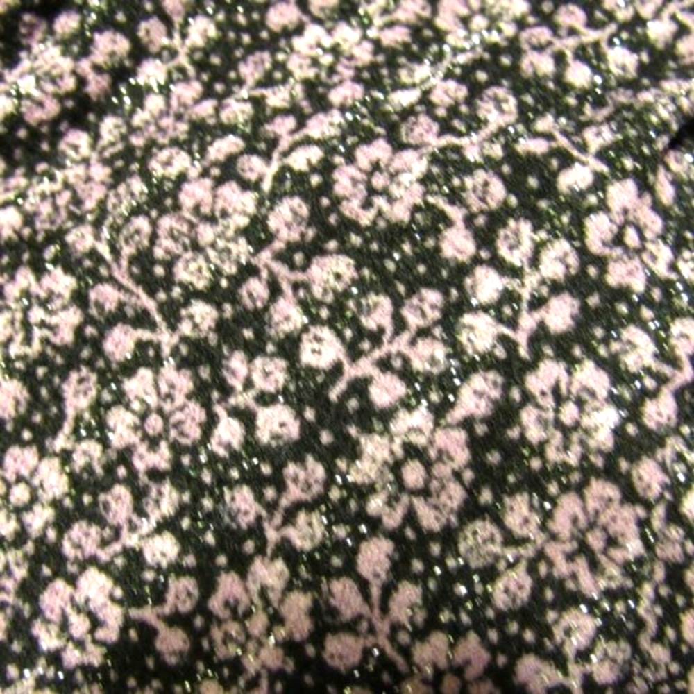 💜 Adorable Vintage Sparkly Lavender & Black Floral Lace Top - MJ - Picture 5 of 11